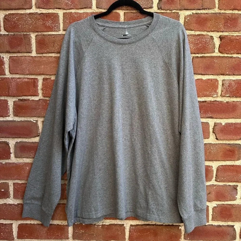 Everlane $58 Raglan Crew Neck Long Sleeve T Shirt Gray Men’s XXL NEW - Picture 2 of 9